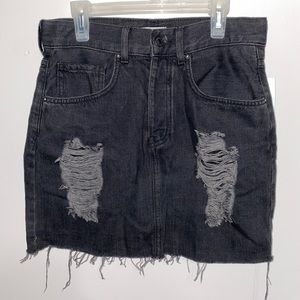 Forever 21 Washed Black Denim Mini Skirt
